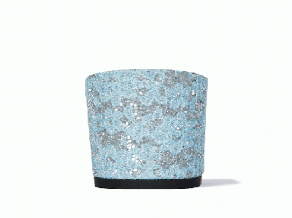【4.5cmヒール】Noor(ヌール)Silver glitter×Blue lace